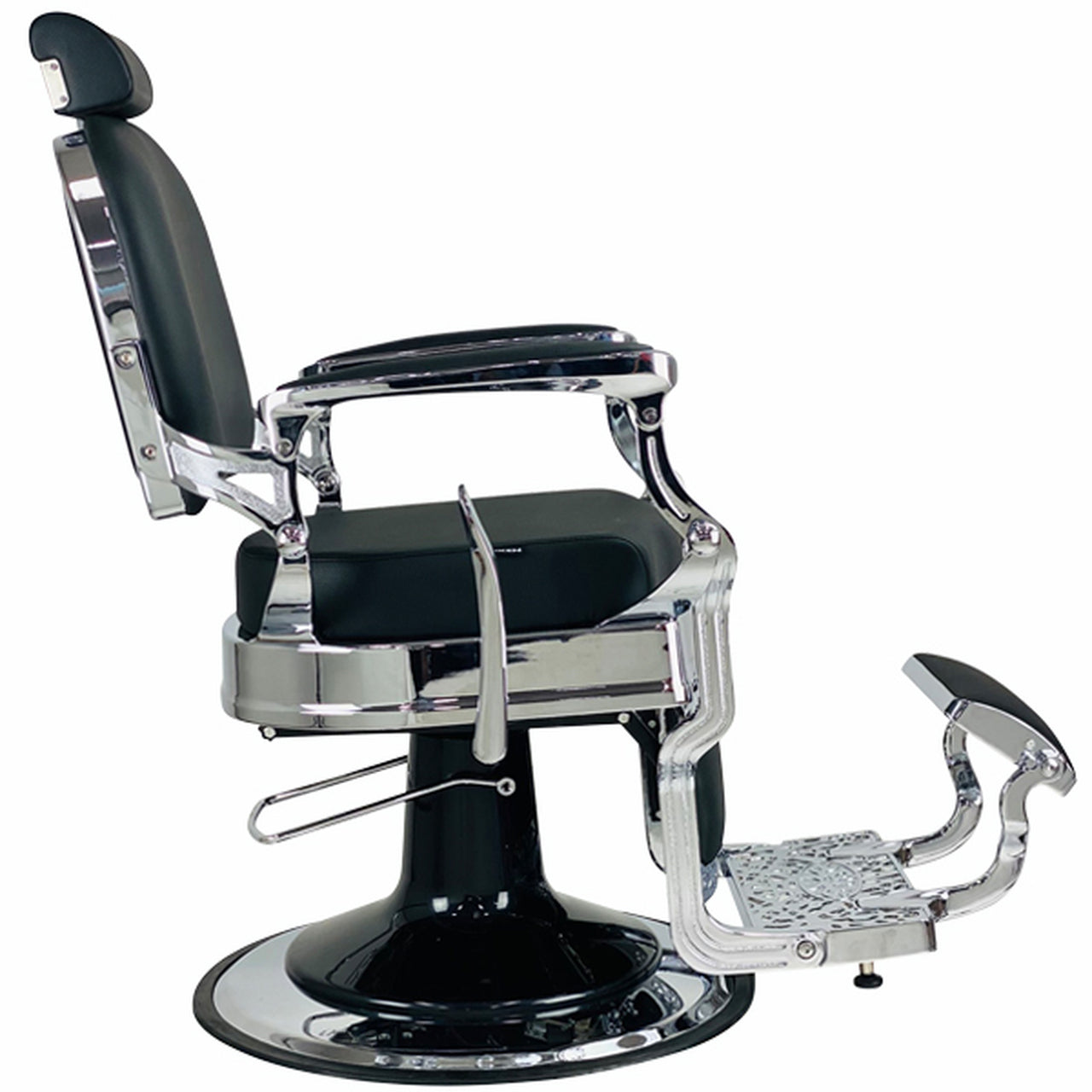 Havana Barber Chair - Chrome Frame Black Upholstery