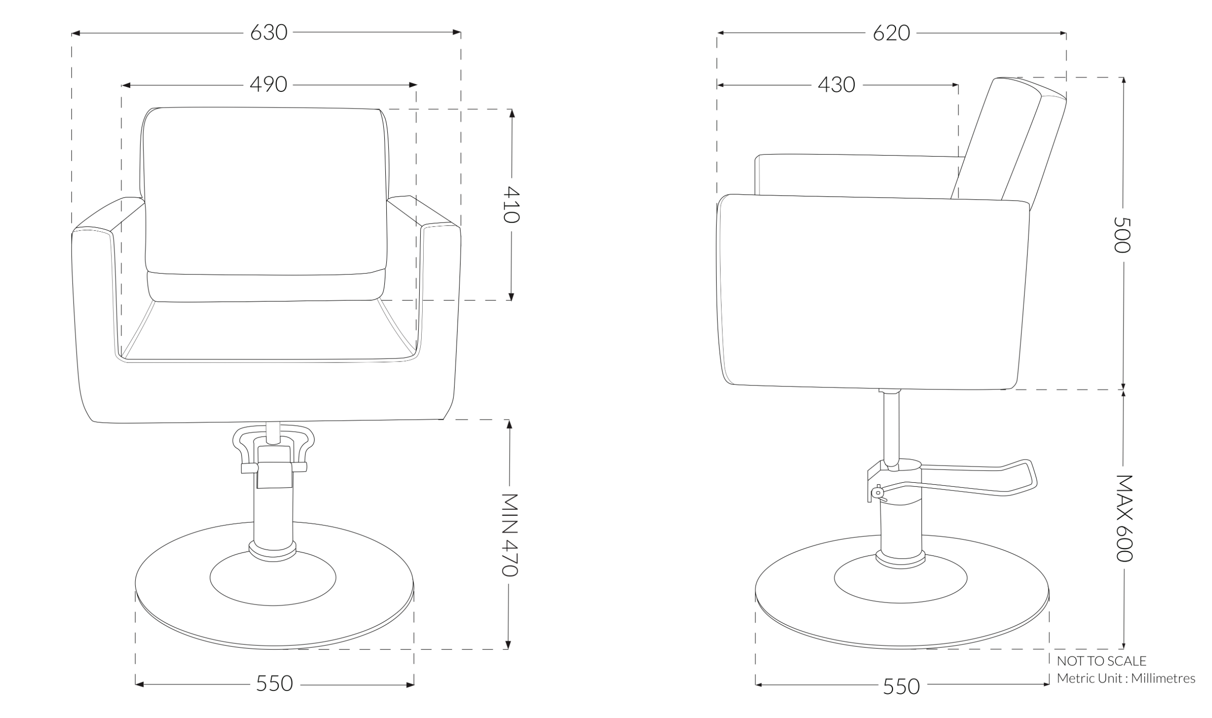 Charlie Styling Chair - Hydraulic