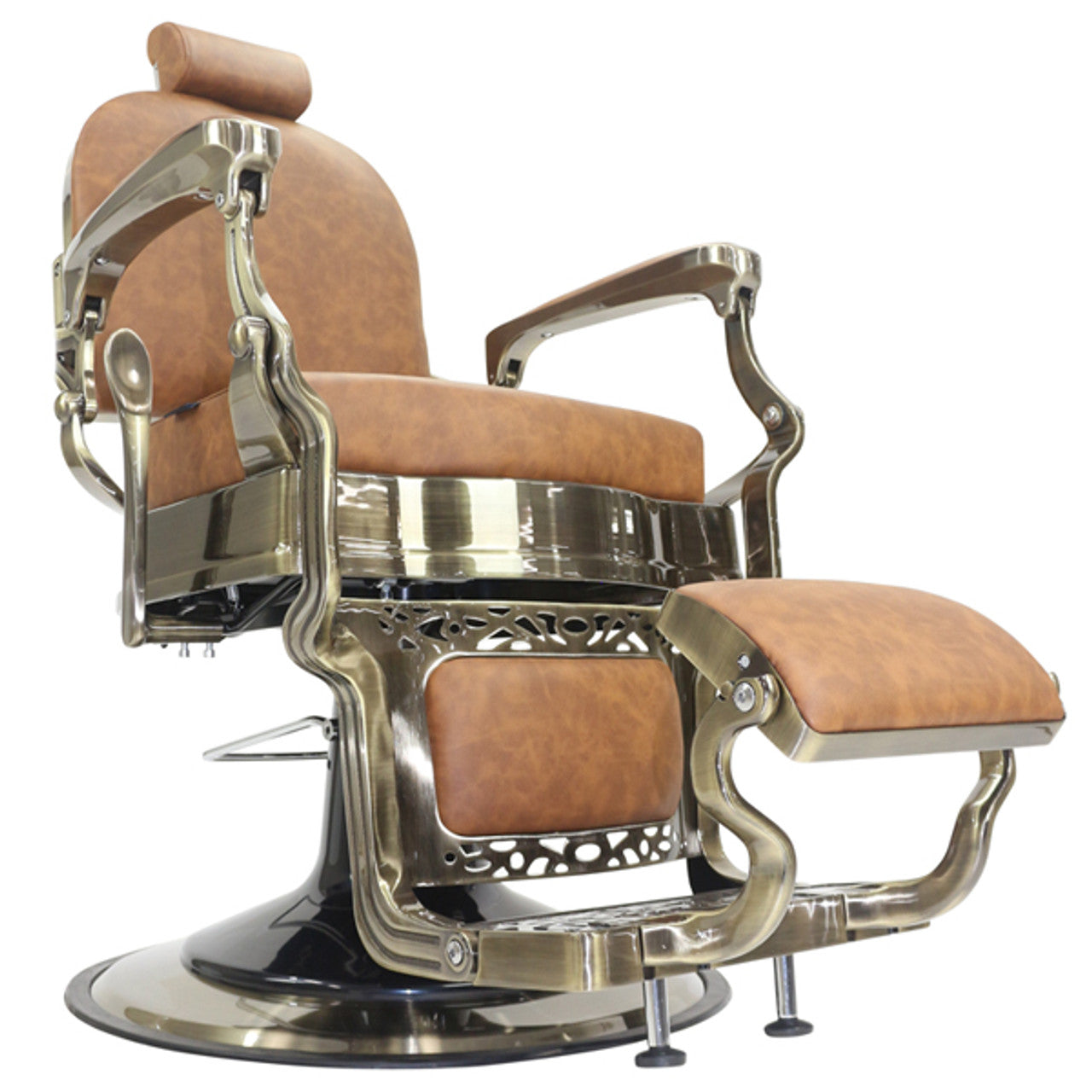 Havana Barber Chair - Antique  Frame Tan Upholstery